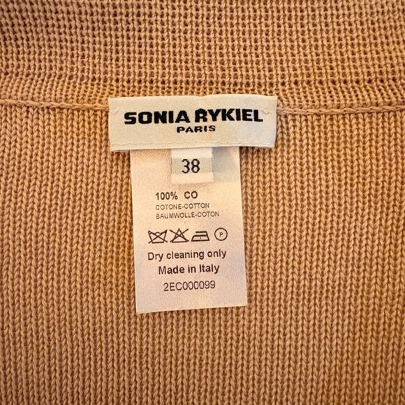 Sonia Rykiel Paris Beige Tie Cardigan, Sz 38 - Picture 6 of 6